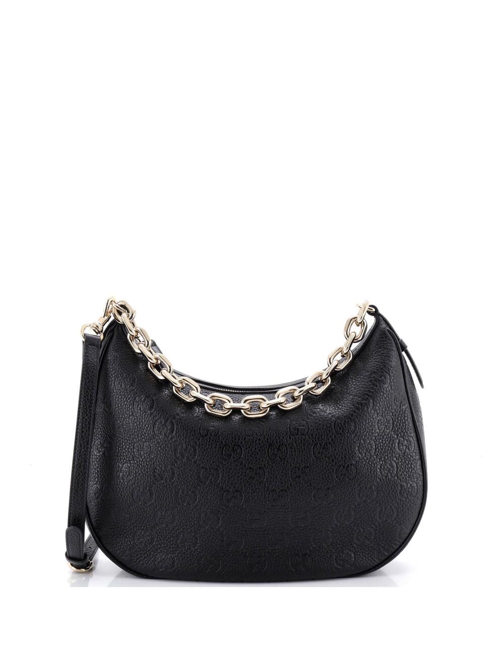Gucci Emblem Half Moon Shoulder Bag Gg #252889G20B